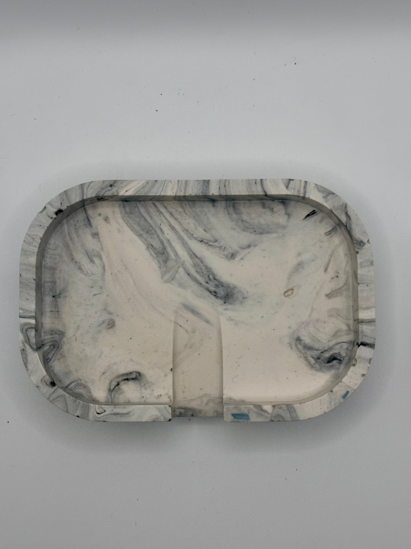 Porte-savon rectangulaire effet marbre avec écoulement d’eau