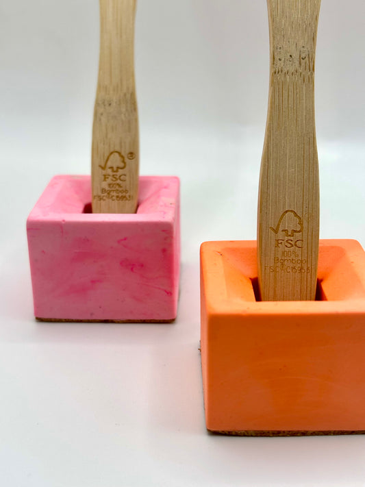 Porte-brosse à dents en jesmonite – Coloris fluo