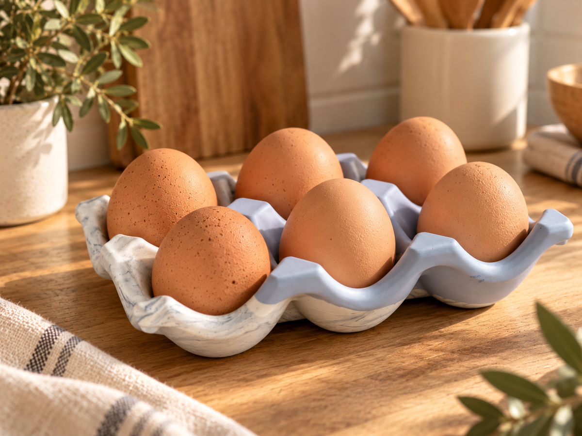 support pour les oeufs en jesmonite