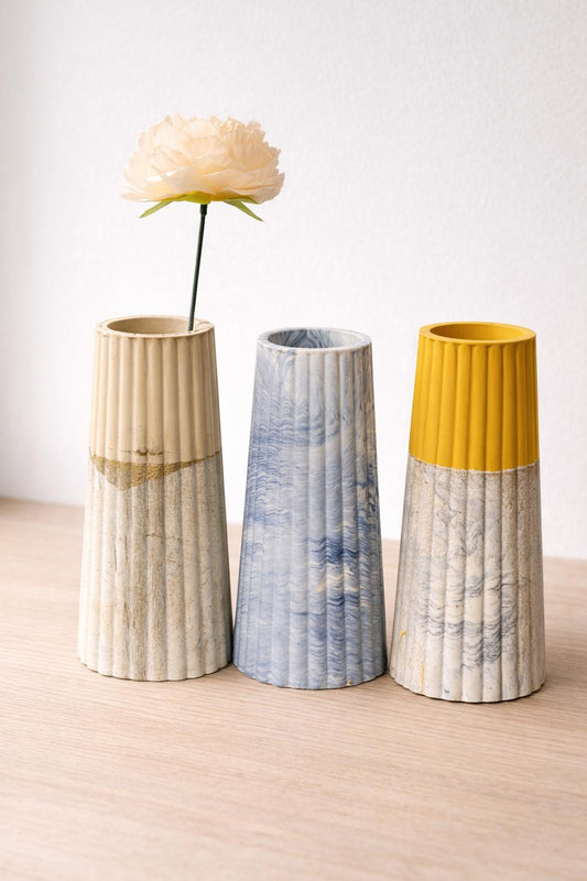 Vase en Jesmonite Marbré Fait Main