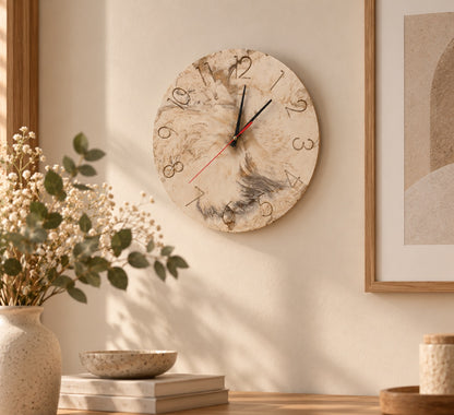 horloge jesmonite effet marbre