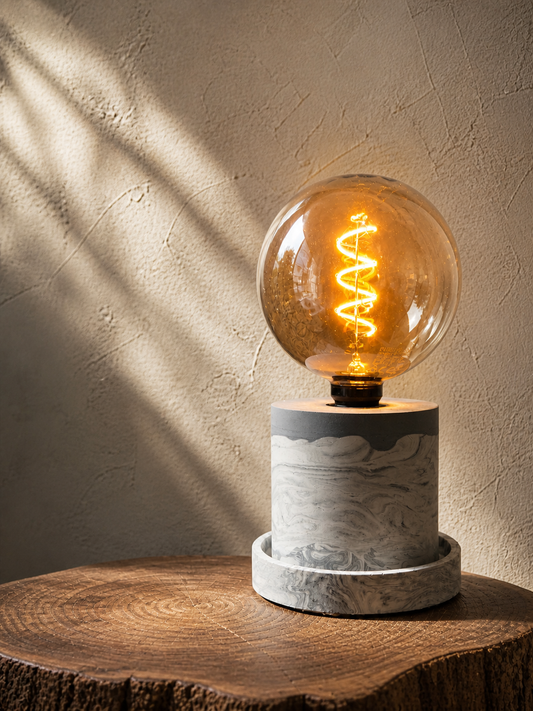 lumière de table en jesmonite marbré