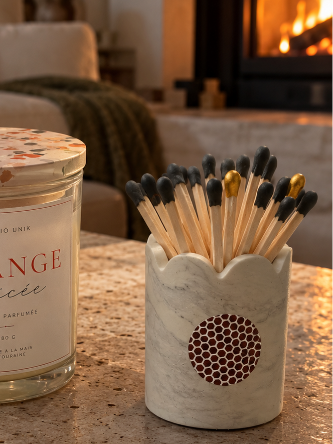 ecrin allumettes en jesmonite marbre