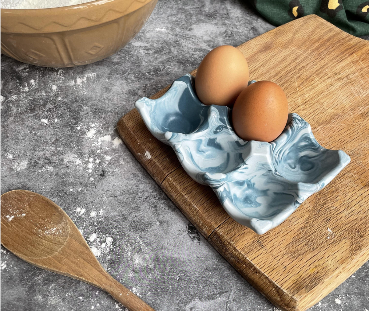 Boite à oeufs pour 6 oeufs en jesmonite 