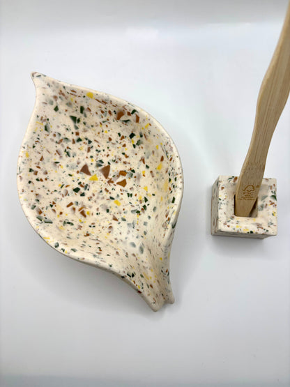 porte savon jesmonite effet terrazzo
